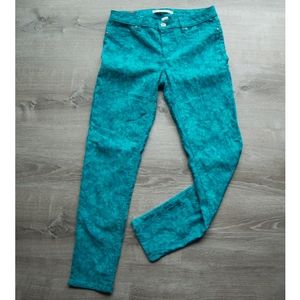 Floral monotone stretchy pants